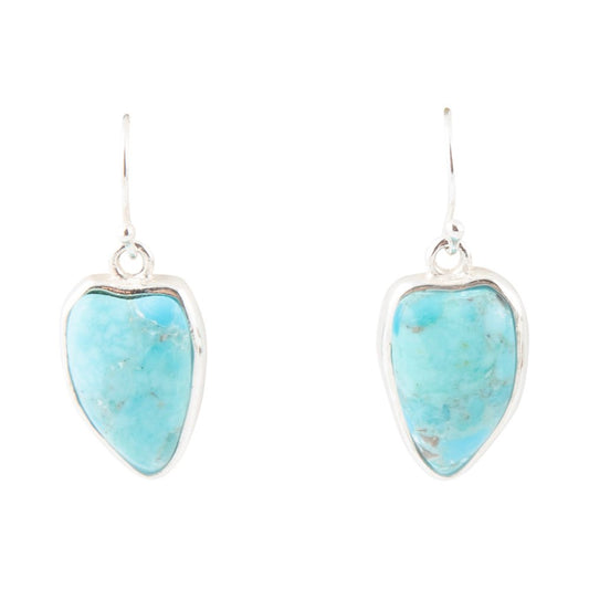 Orecchini pendenti biologici in turchese e argento sterling