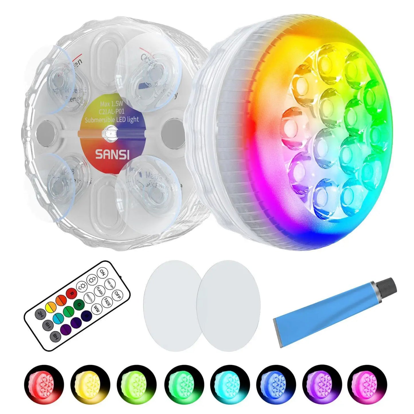 Utomhus LED-lampor Vattentät RGB Poollampa med 20 timmars drifttid