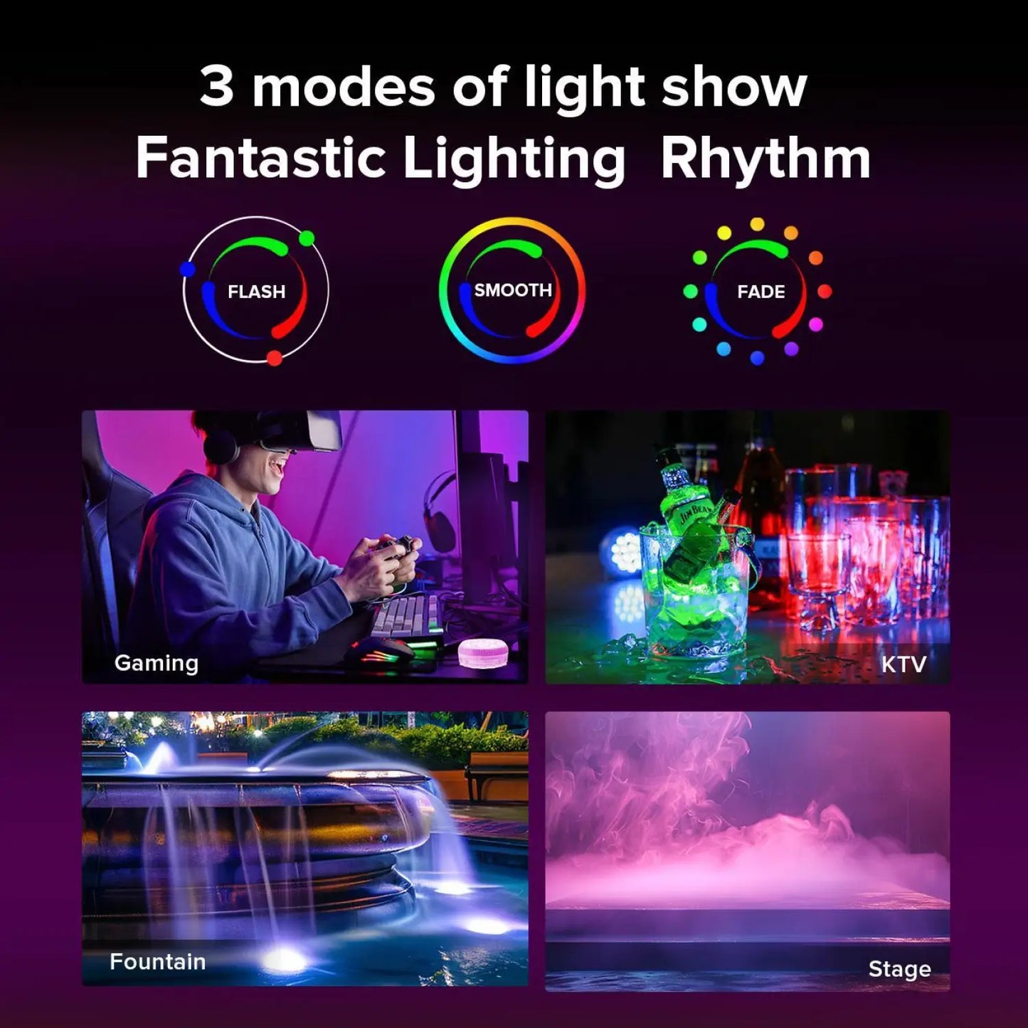 Utomhus LED-lampor Vattentät RGB Poollampa med 20 timmars drifttid