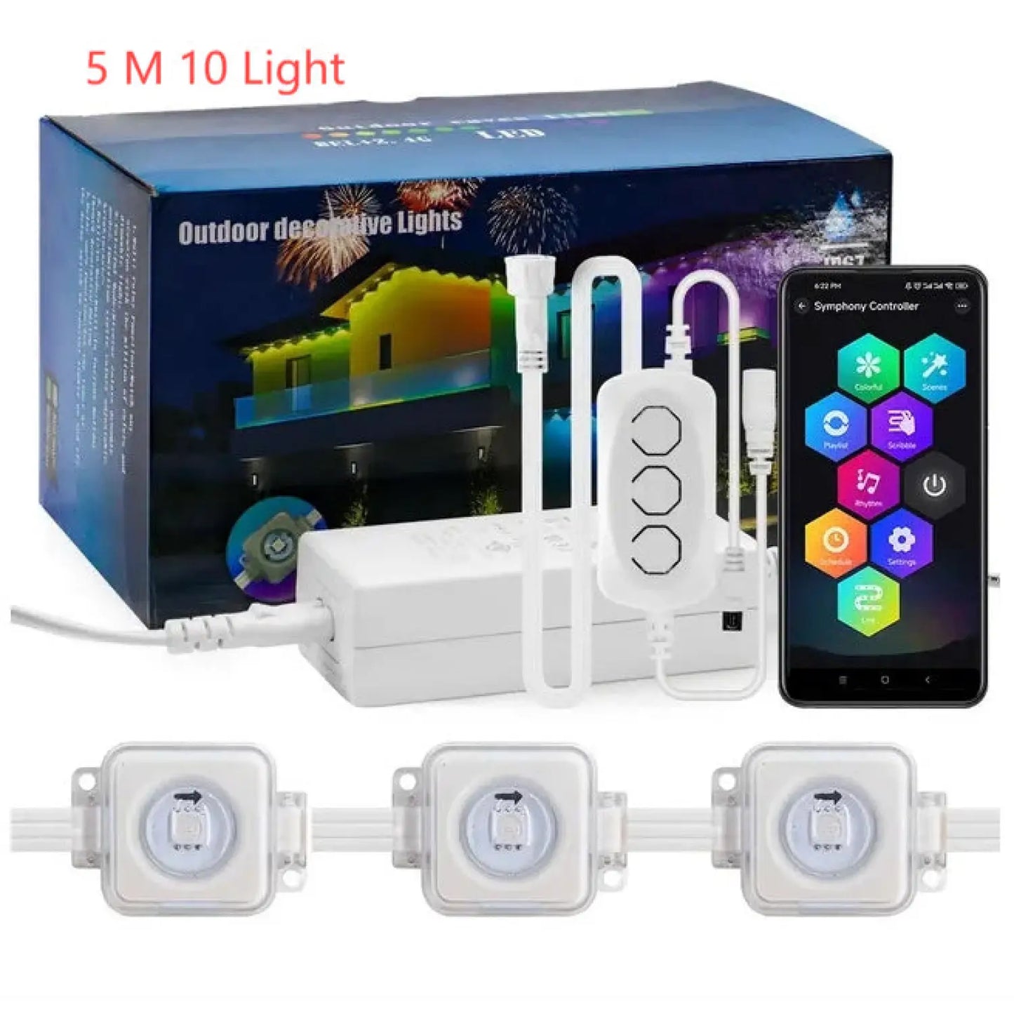 Utomhus LED-remslampa med RGB-effekter för trädgård och väggdekoration