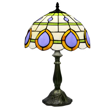 Påfågel Tiffany-lampa i vintage glasdesign