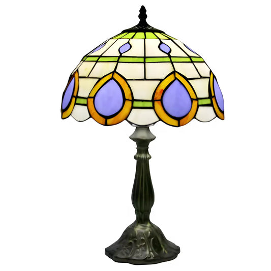 Påfågel Tiffany-lampa i vintage glasdesign