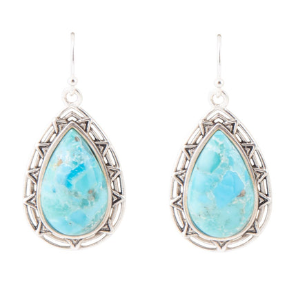 Orecchini a goccia in argento sterling Turchese Blu Perfetto