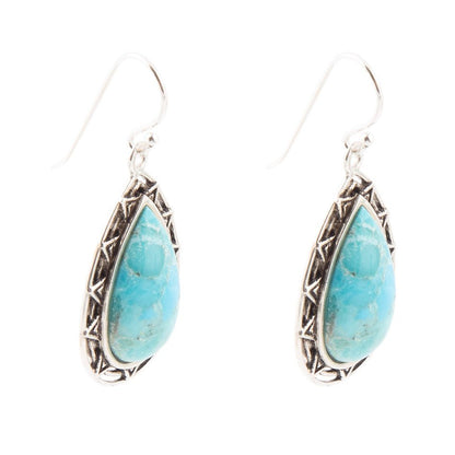 Orecchini a goccia in argento sterling Turchese Blu Perfetto