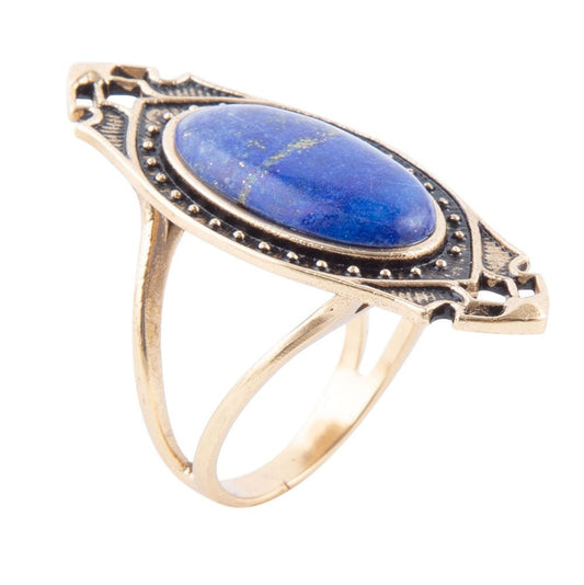 Pierścień Phantom z lapis lazuli i brązu