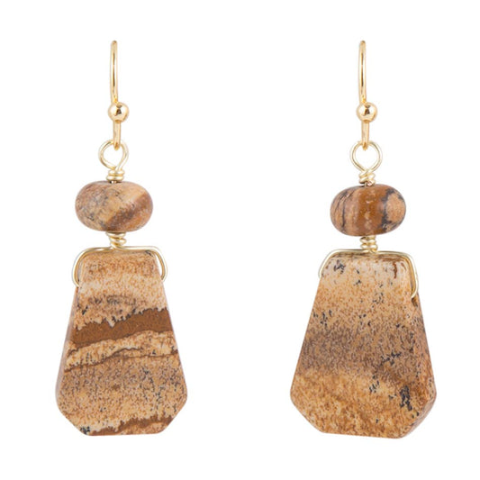 Orecchini a lastra di Picture Jasper