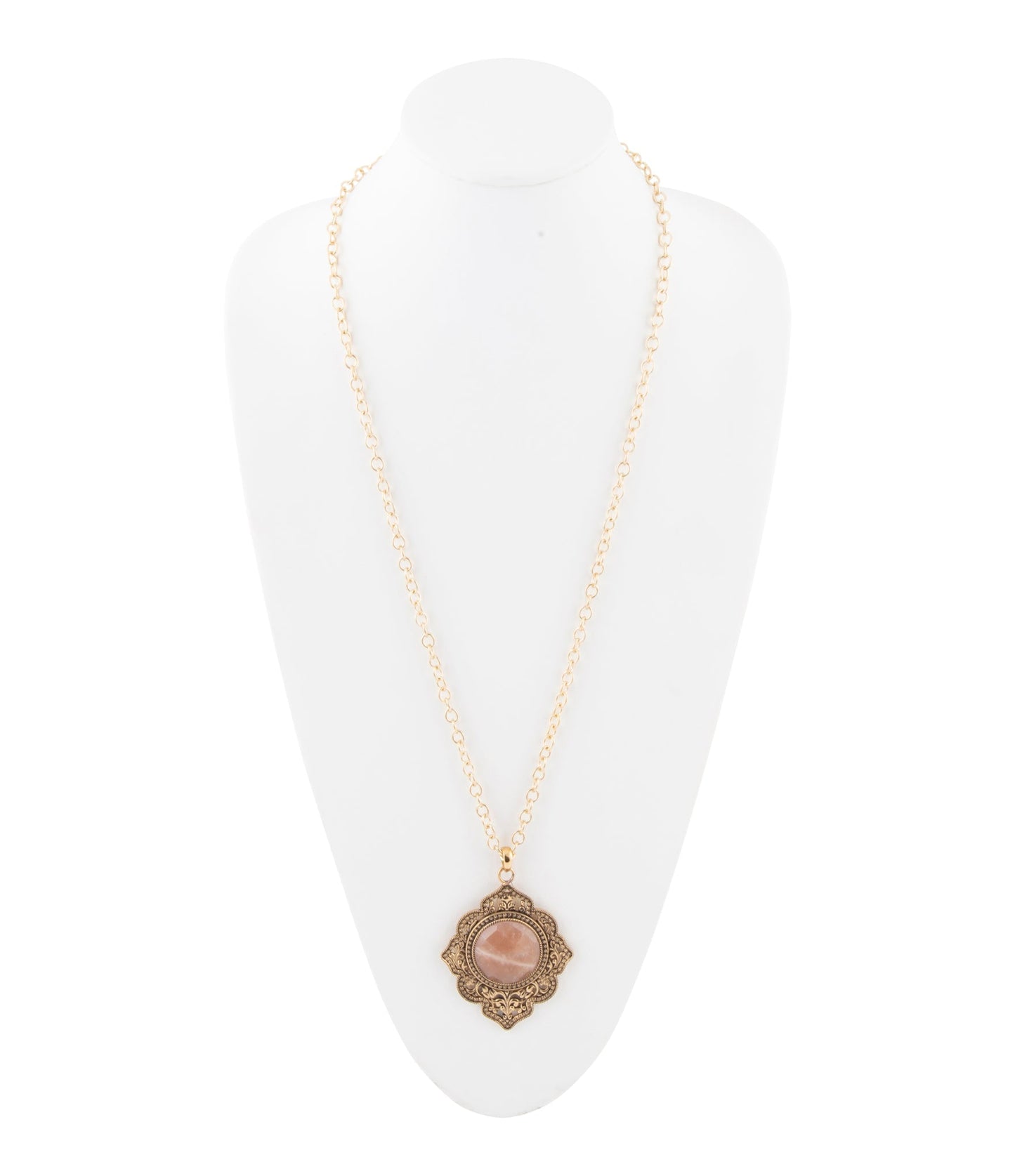 Rosa månsten guldhänge halsband