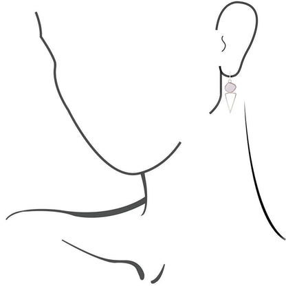 Orecchini triangolo in opale rosa e argento sterling