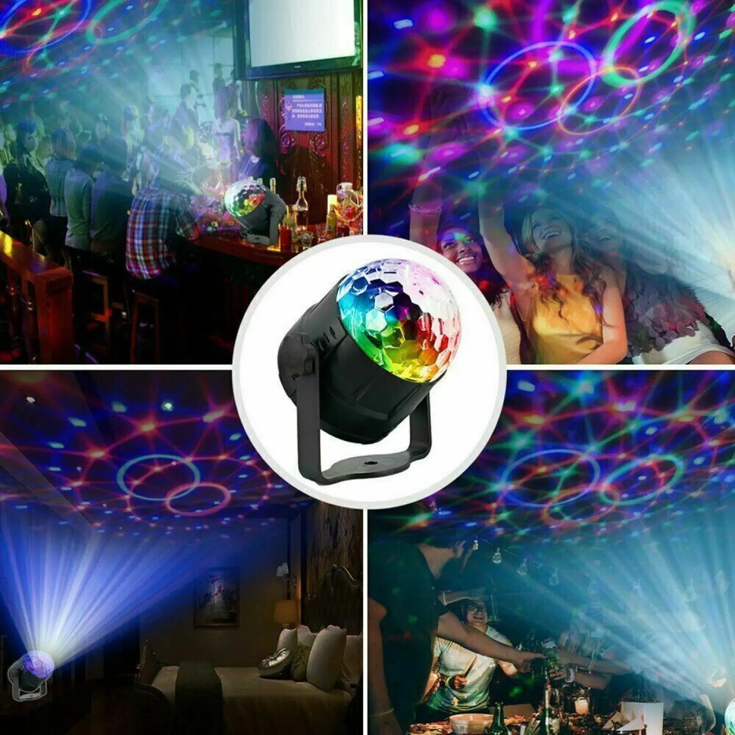 Bärbar discobelysning med LED och ljudfunktion för dans, DJ och evenemang