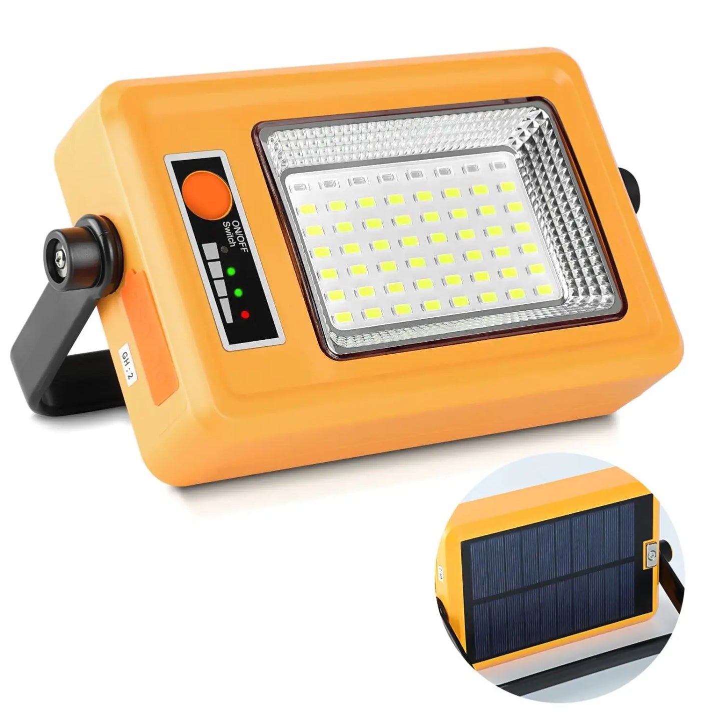 Bärbar sollykta LED strålkastare - USB uppladdningsbar campinglampa