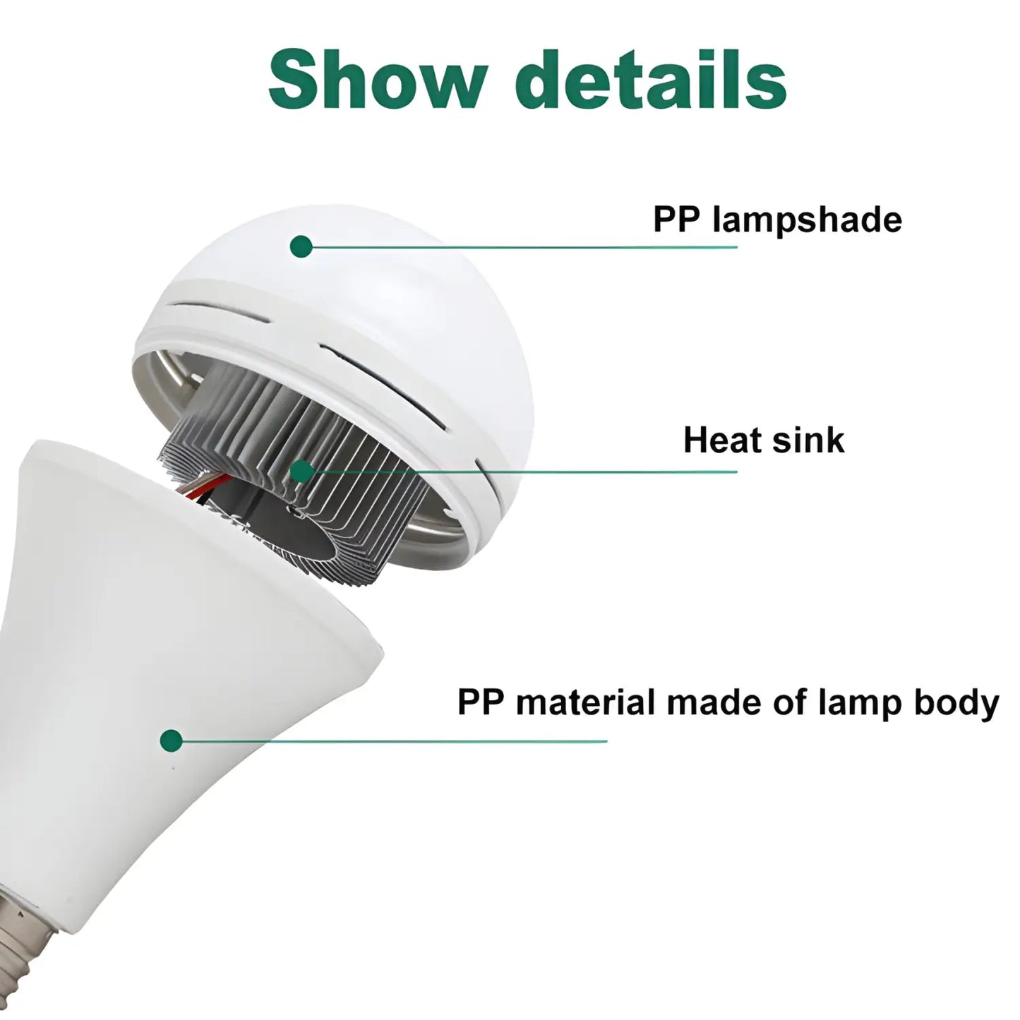 Bärbar Vattentät Uppladdningsbar LED-lampa för Camping & Fiske