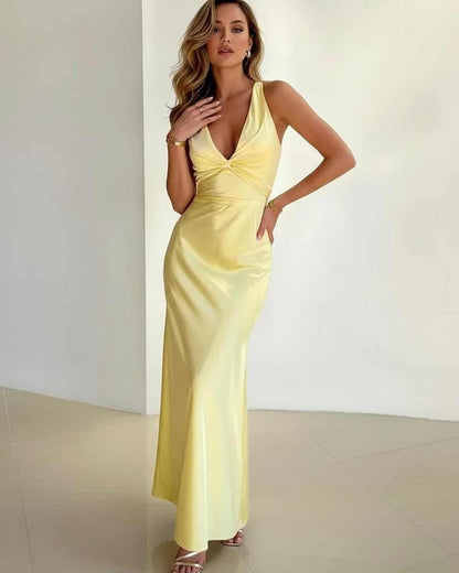 Chiffon Maxi Dress | Elegant Sleeveless Formal Gown - View 1