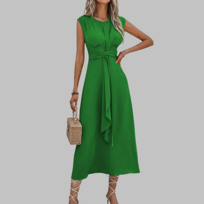 Women's A-Line Midi Dress | Elegant Sleeveless Design - View 1
