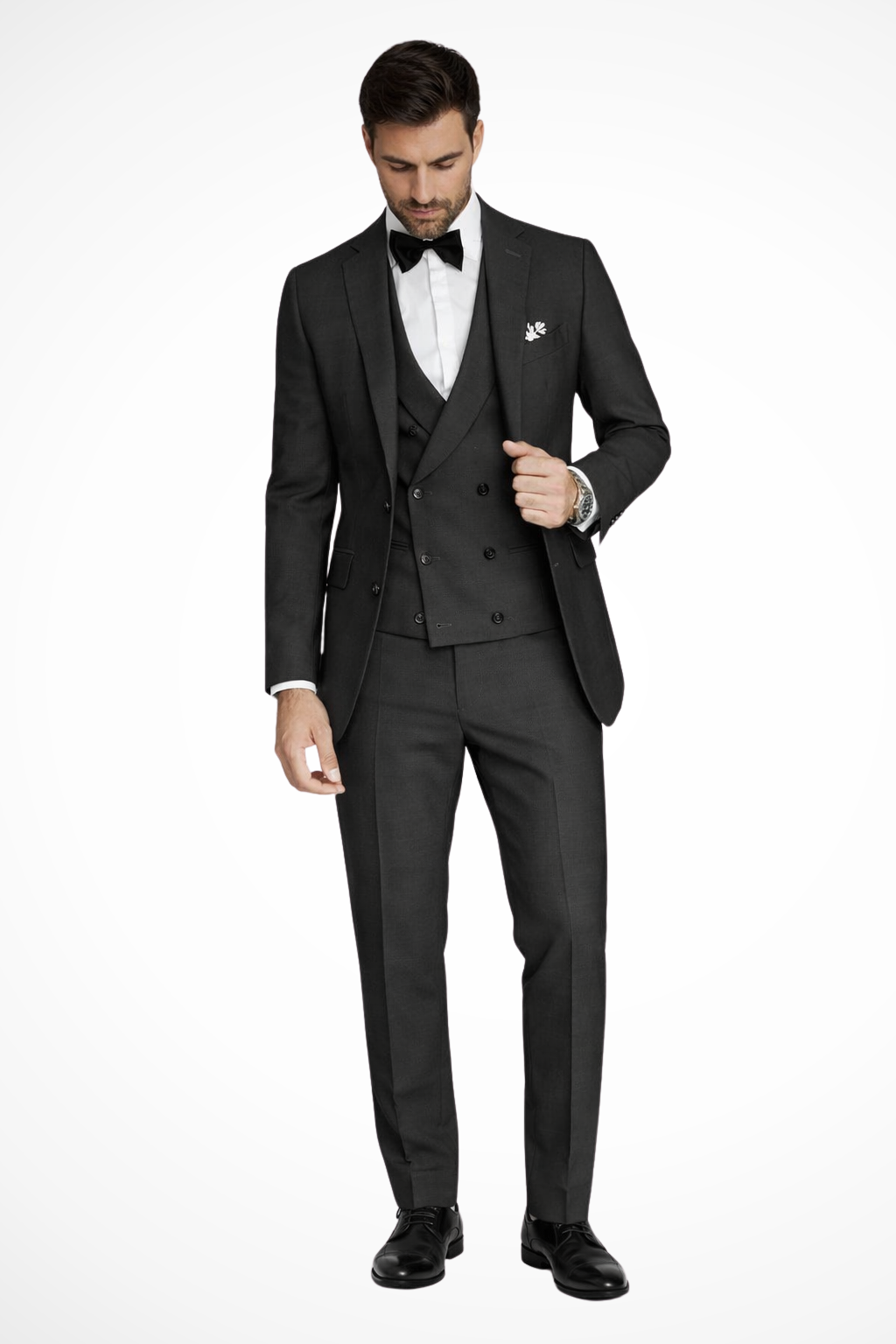 Men's Dark Green Three-Piece Suit | Tailored Wedding Formalwear - View 1
