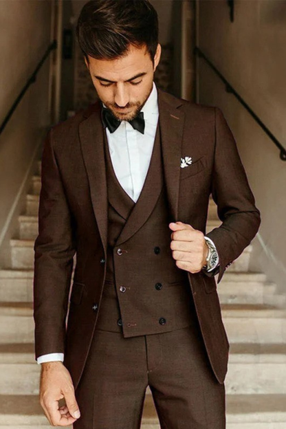 Men's Dark Green Three-Piece Suit | Tailored Wedding Formalwear - View 3