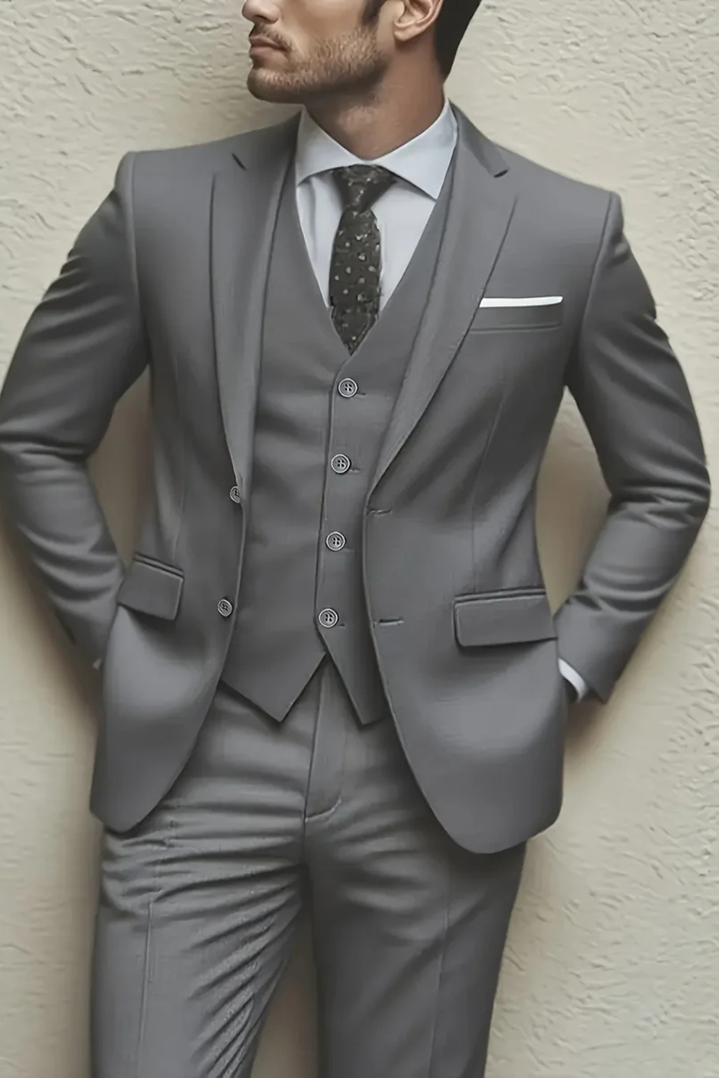 Men's Suit | Elegant Three-Piece Tailored Summer Wedding Attire - View 8