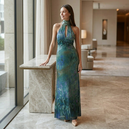 Floral Chiffon Maxi Dress | Elegant Wedding Guest Style - View 2