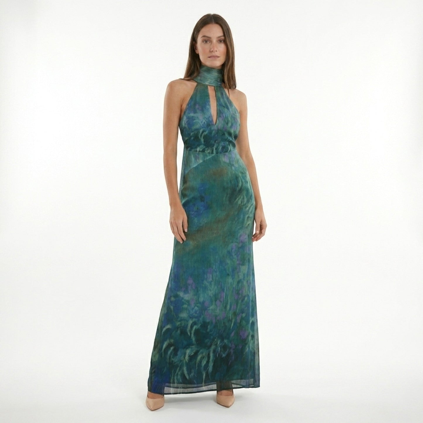 Floral Chiffon Maxi Dress | Elegant Wedding Guest Style - View 3