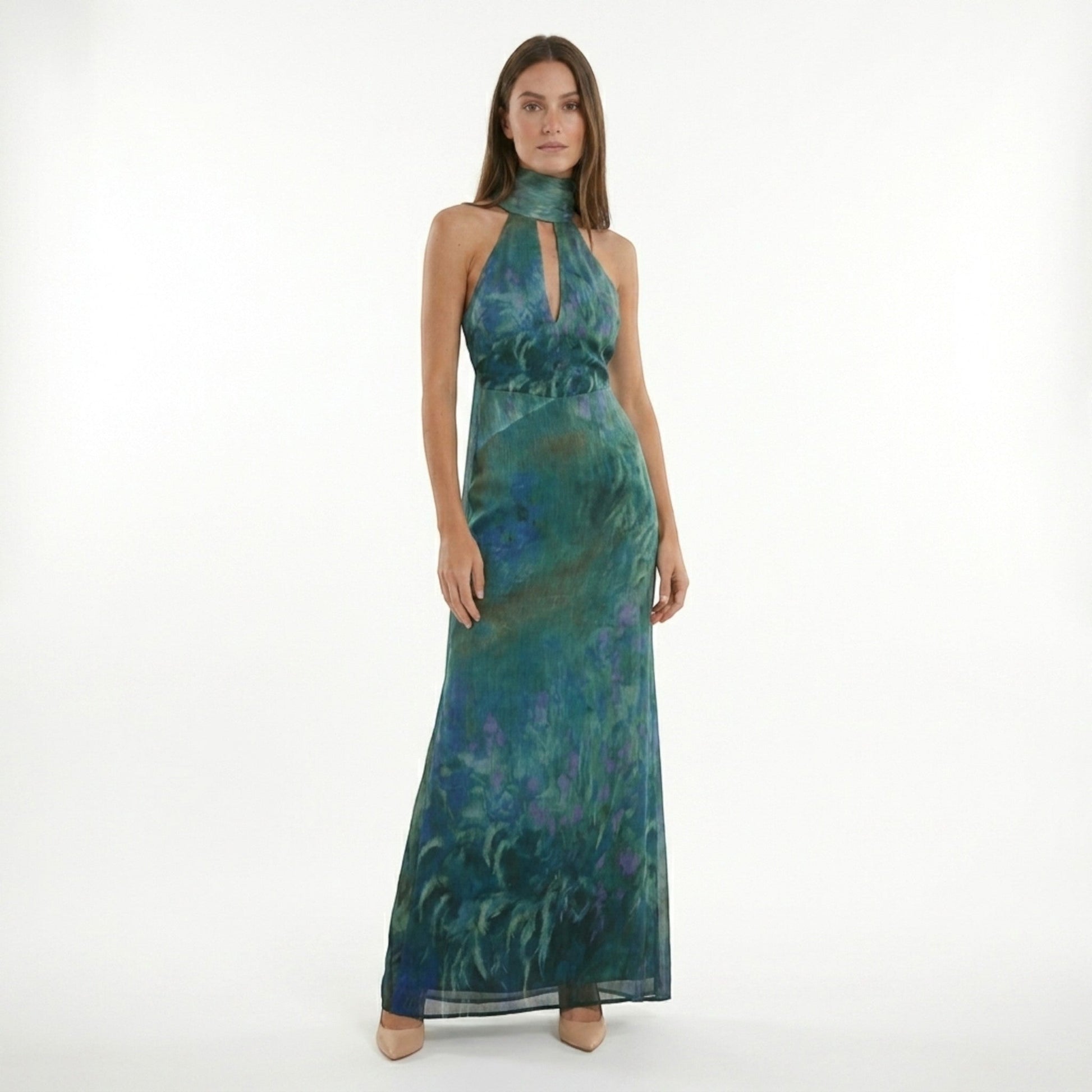 Floral Chiffon Maxi Dress | Elegant Wedding Guest Style - View 3