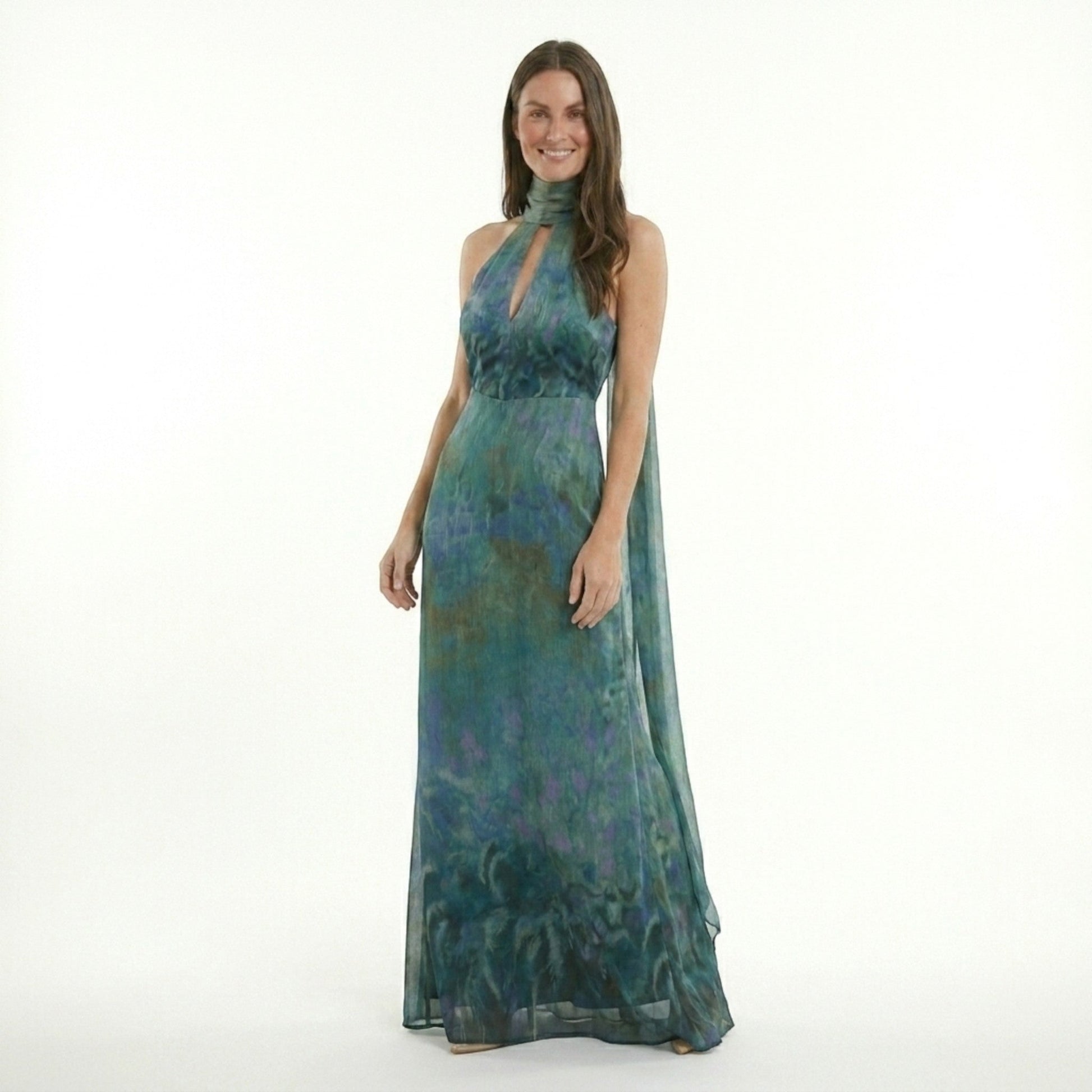 Floral Chiffon Maxi Dress | Elegant Wedding Guest Style - View 4