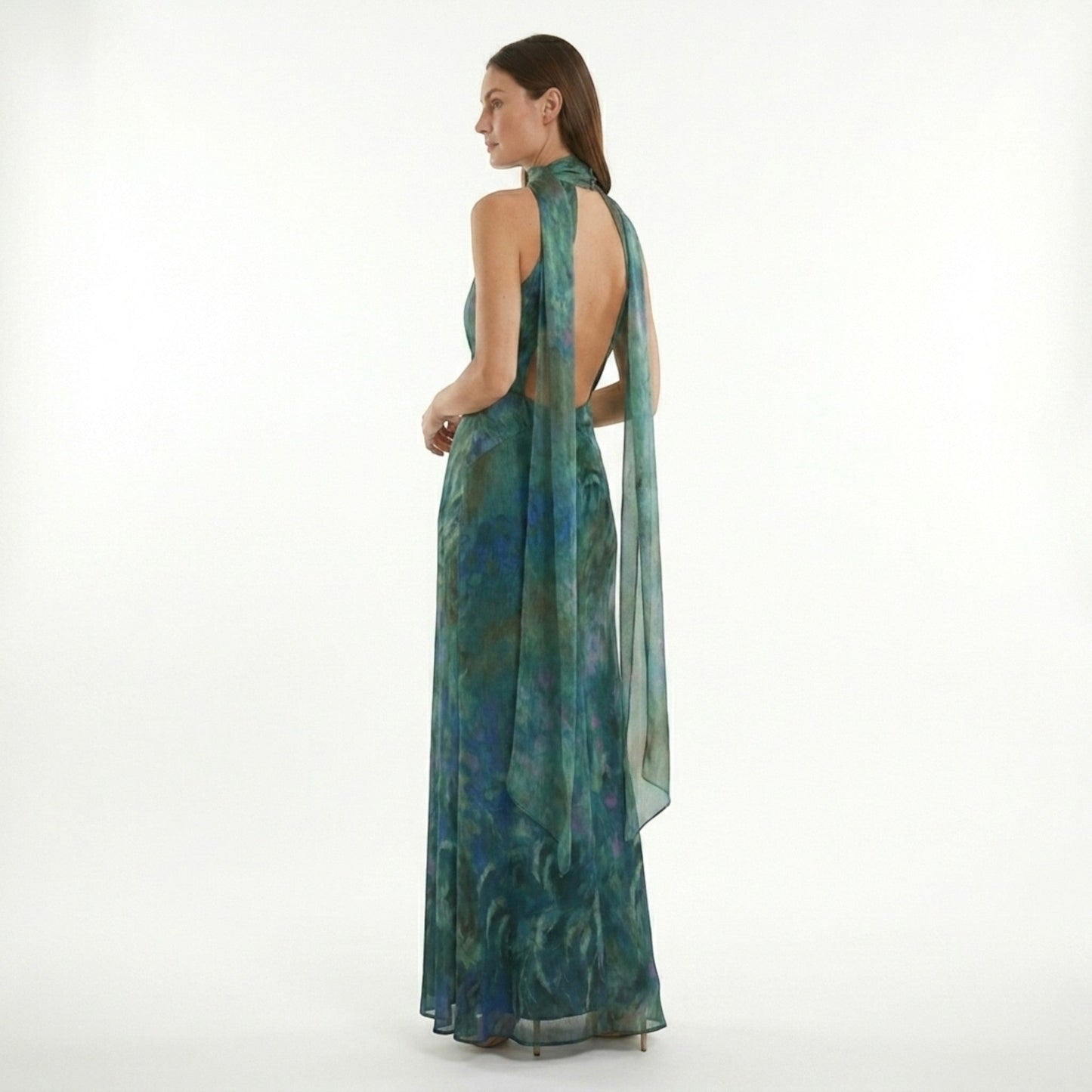 Floral Chiffon Maxi Dress | Elegant Wedding Guest Style - View 5
