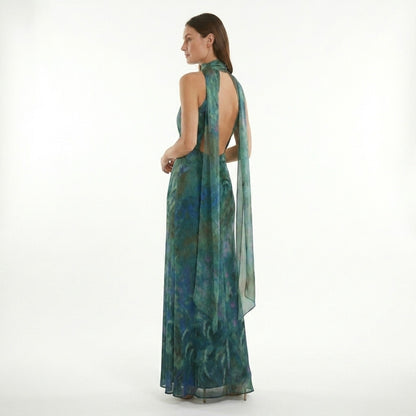 Floral Chiffon Maxi Dress | Elegant Wedding Guest Style - View 5