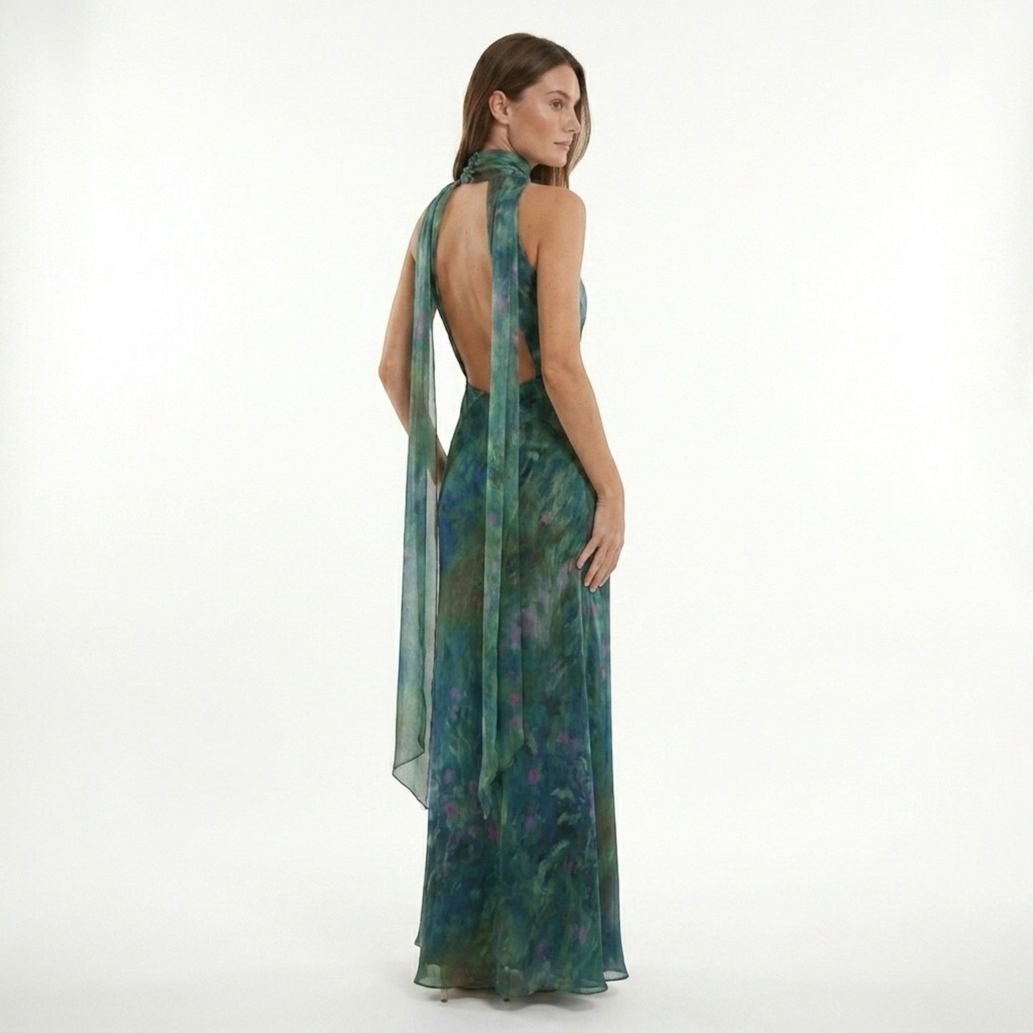 Floral Chiffon Maxi Dress | Elegant Wedding Guest Style - View 6