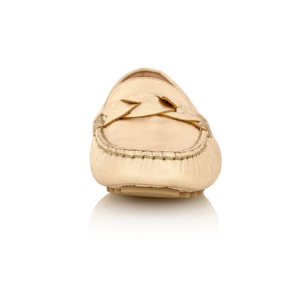 Mocassino da guida in pelle PIPER oro metallizzato