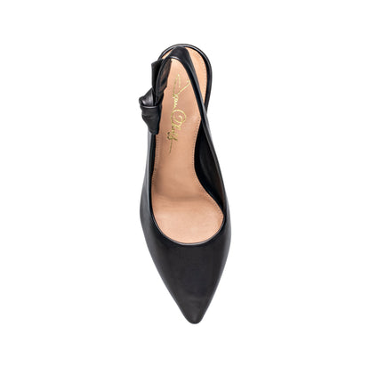 Daphne lær slingback-pumps svart