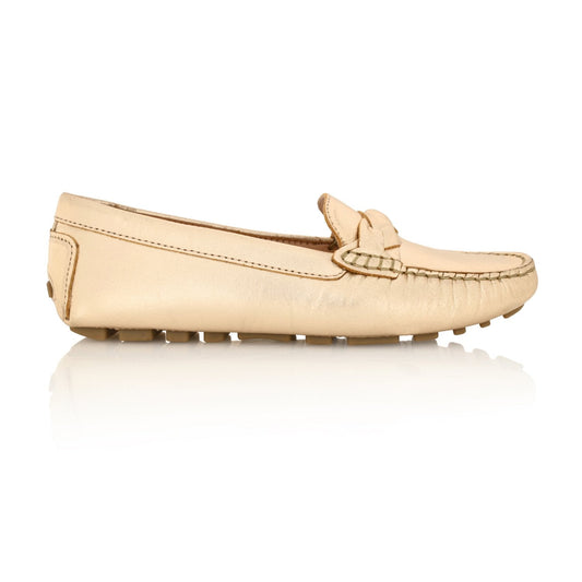 Mocassino da guida in pelle PIPER oro metallizzato