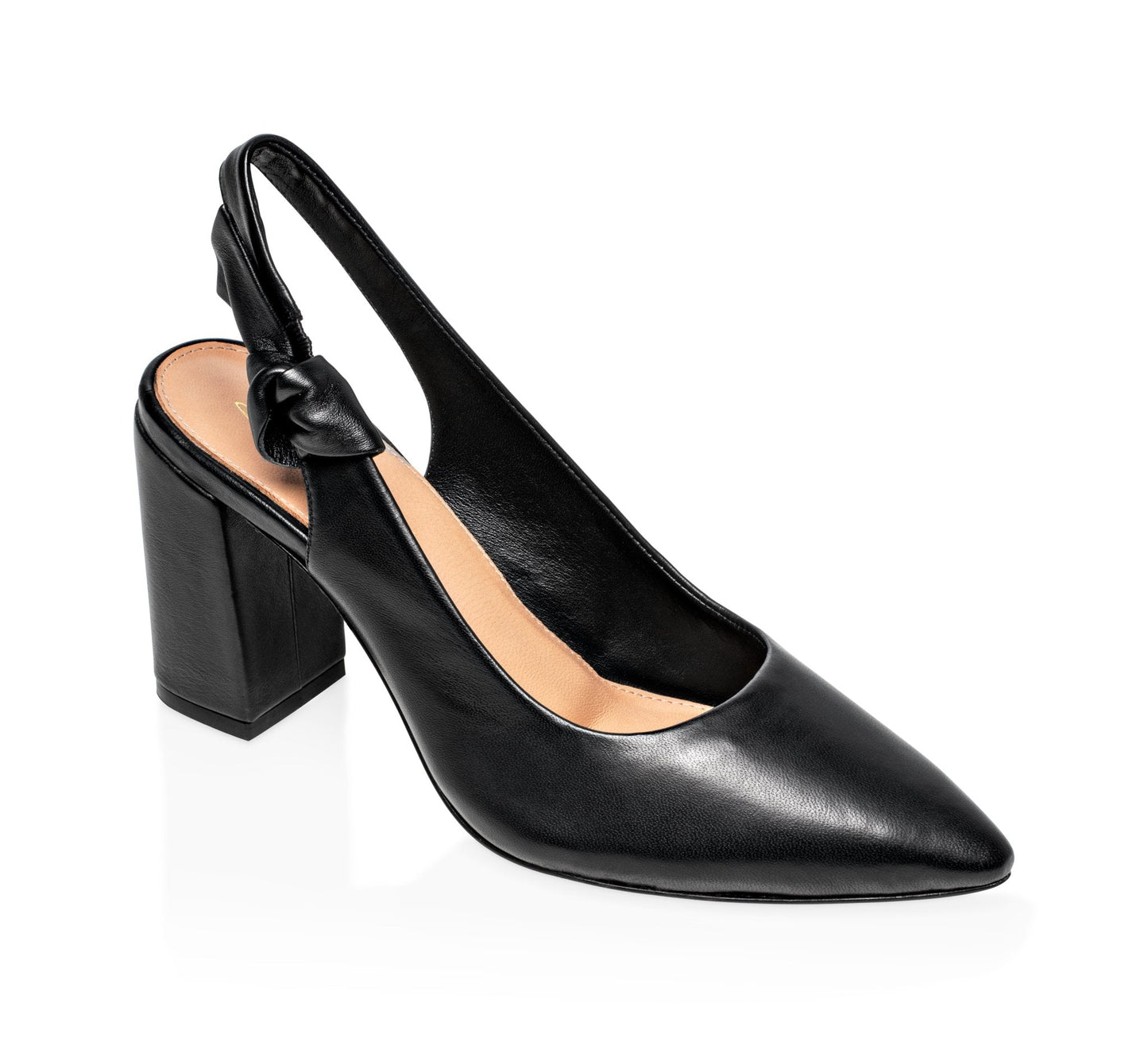Daphne lær slingback-pumps svart