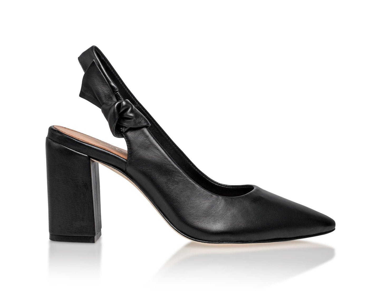 Daphne lær slingback-pumps svart
