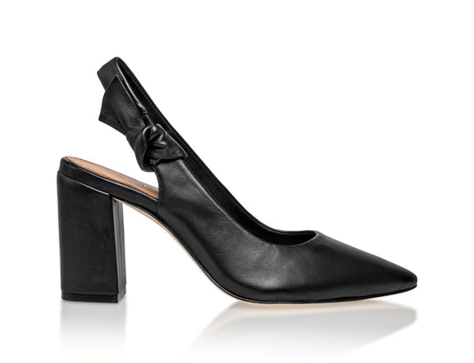 Décolleté slingback in pelle Daphne nero