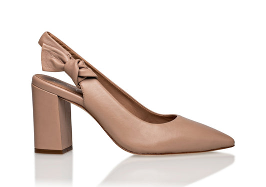 Décolleté slingback in pelle Daphne taupe