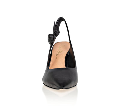 Daphne lær slingback-pumps svart