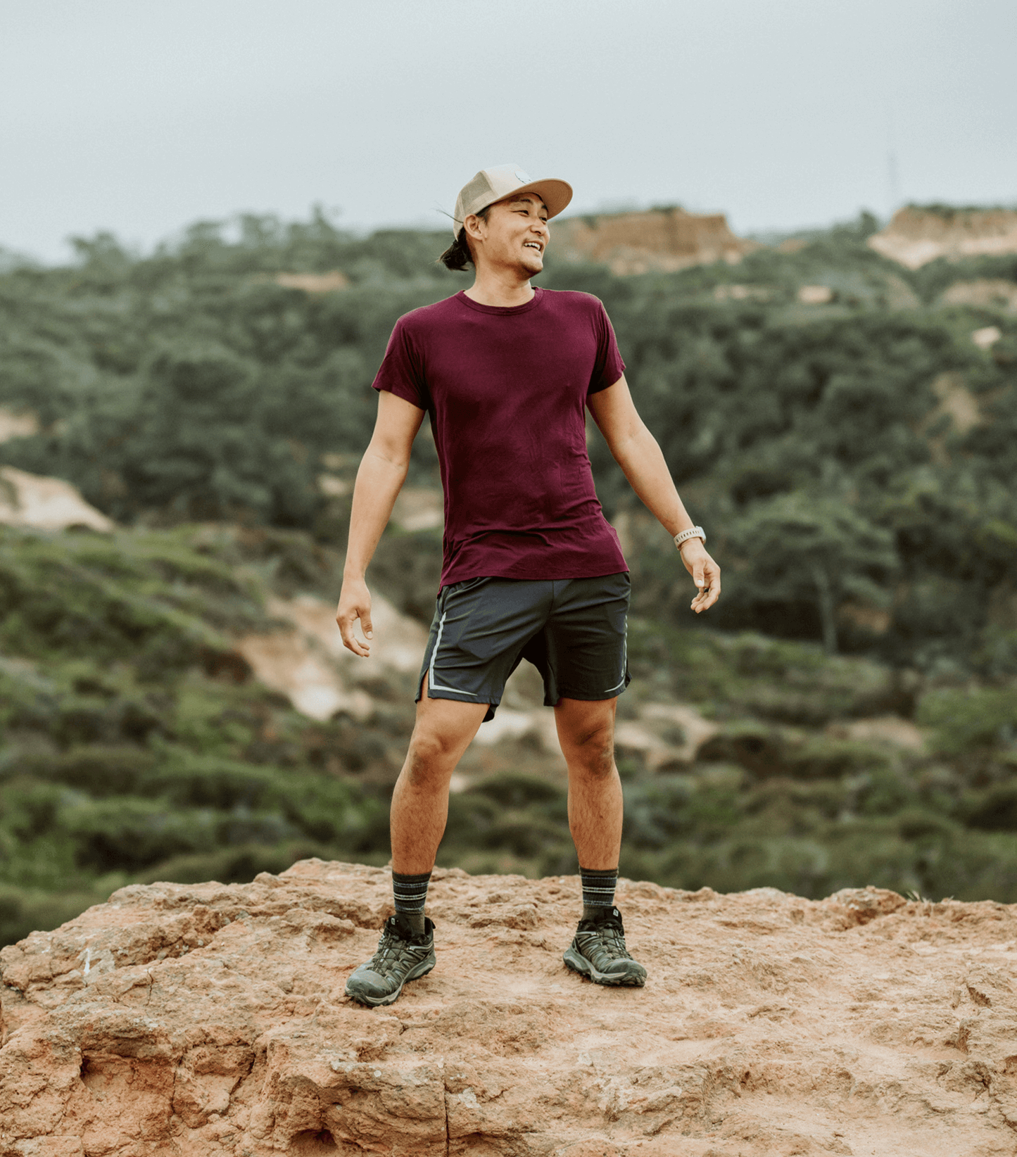 T-shirt Bamboo Aerotech - Prune Foncé