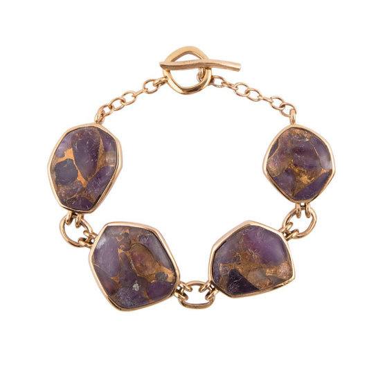 Bracciale a leva con matrice di ametista viola