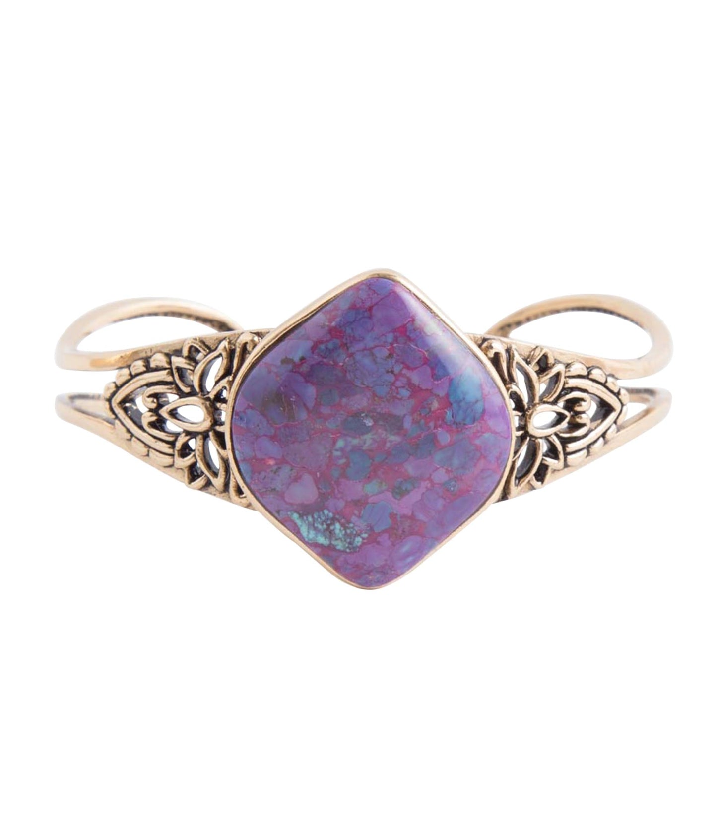 Bracciale rigido dorato turchese viola