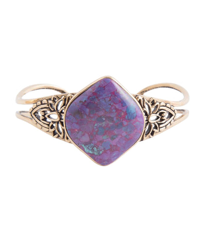 Bracciale rigido dorato turchese viola