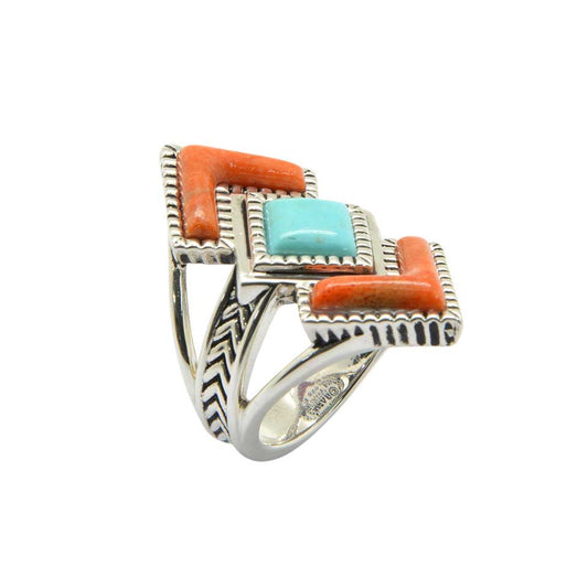 Anello Rattler Geometrico in Pietra - Argento Sterling