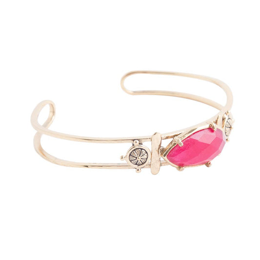Bracciale aperto in onice rossa