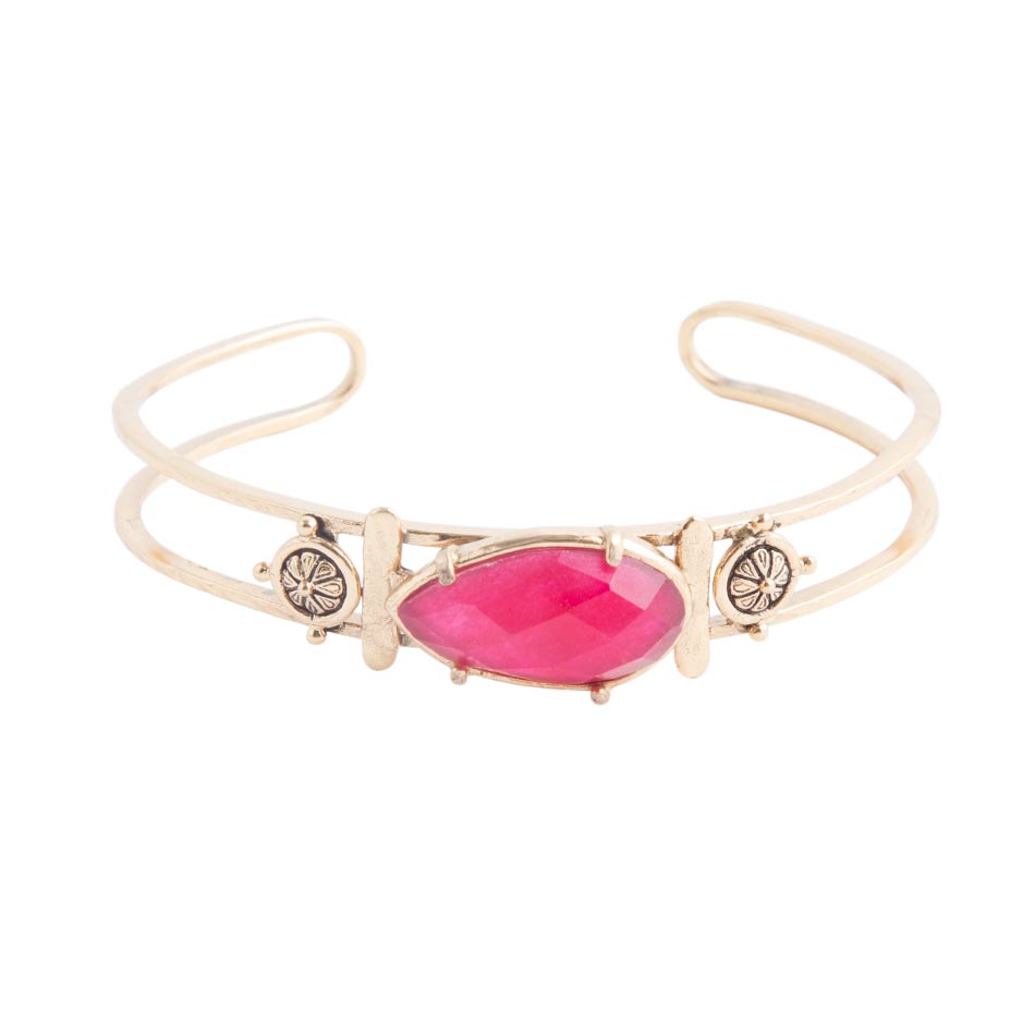 Bracciale aperto in onice rossa
