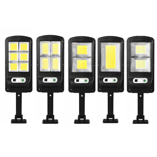 Fjärrstyrd solcells gatulampa med rörelsesensor och LED-ljus