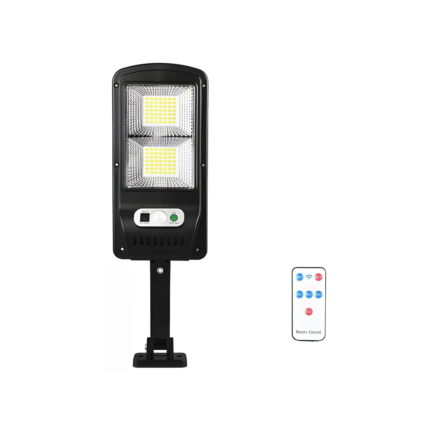 Fjärrstyrd solcells gatulampa med rörelsesensor och LED-ljus