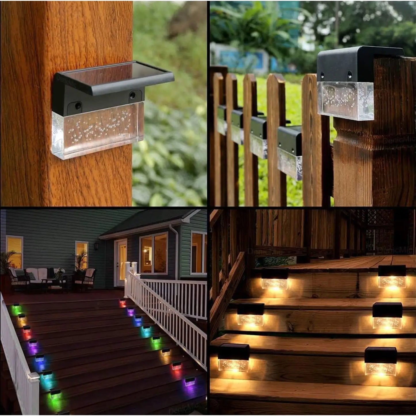 RGB LED solcellsstaketlampa - vattentät trappbelysning för utomhusbruk