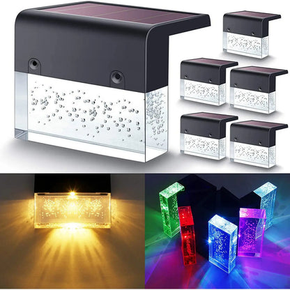 RGB LED solcellsstaketlampa - vattentät trappbelysning för utomhusbruk