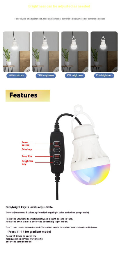 Fantastisk färgad LED-lampa med 5V mobilström för kraftfull belysning