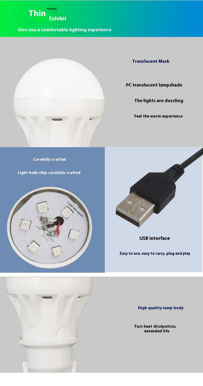 Fantastisk färgad LED-lampa med 5V mobilström för kraftfull belysning