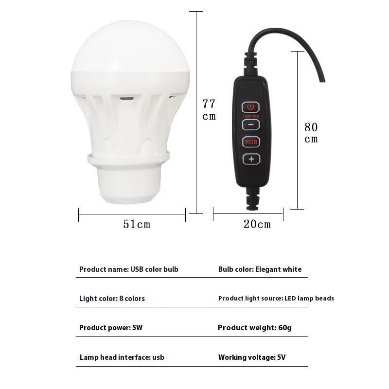 Fantastisk färgad LED-lampa med 5V mobilström för kraftfull belysning