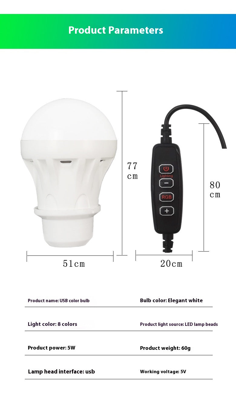Fantastisk färgad LED-lampa med 5V mobilström för kraftfull belysning